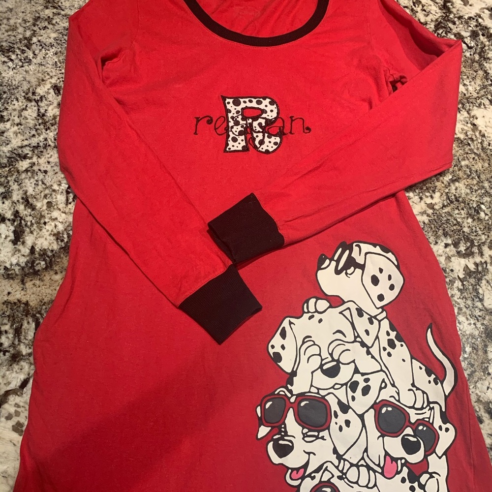 Girl Monogrammed Reagan night gown. 101 Dalmatians